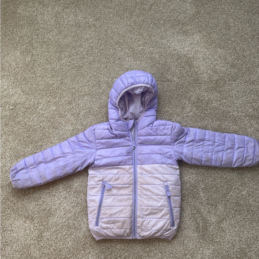 Eddie Bauer Girl Purple Down Jacket with Hood size XXS 4